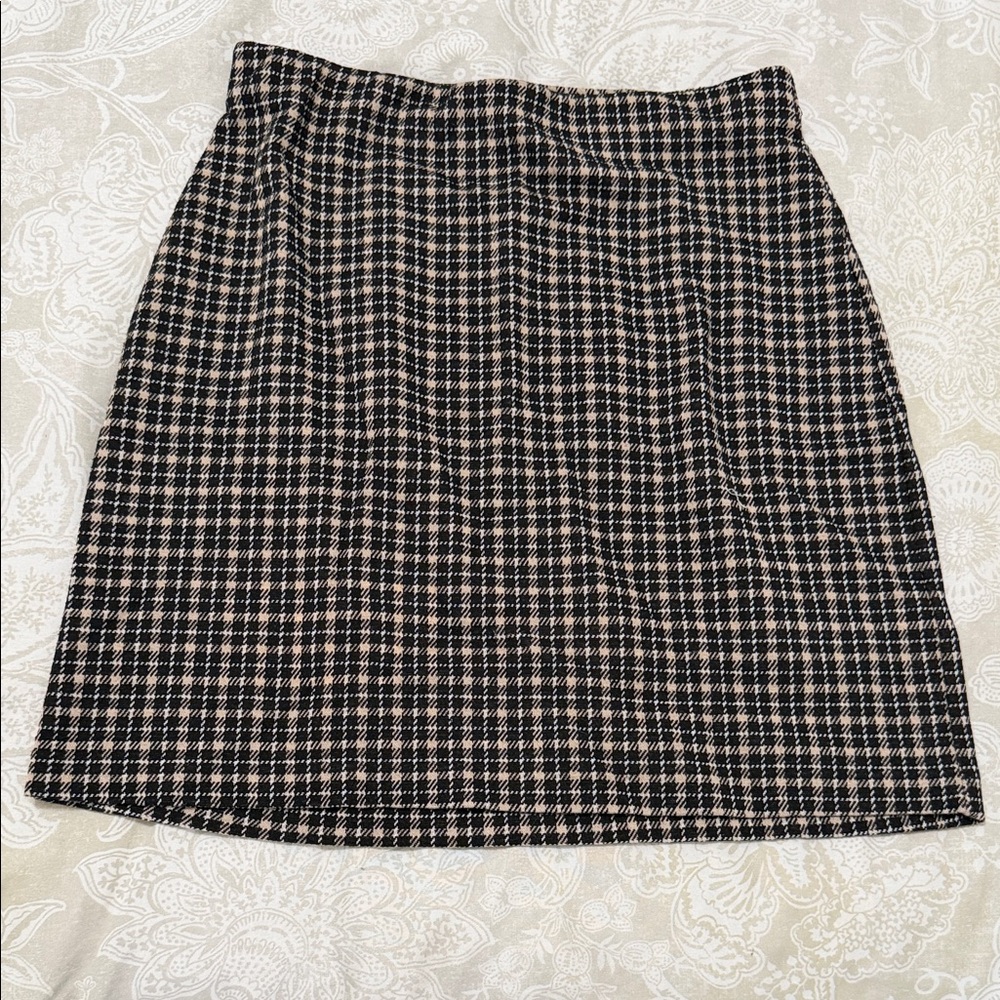 Divided Black & tan Checked Mini Skirt